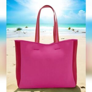 SUMMERSALT NEOPRENE BEACH TOTE PINK & RED